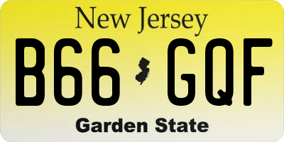NJ license plate B66GQF