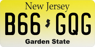 NJ license plate B66GQG