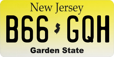 NJ license plate B66GQH
