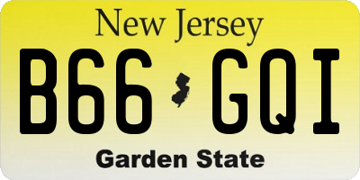 NJ license plate B66GQI