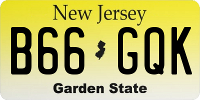 NJ license plate B66GQK