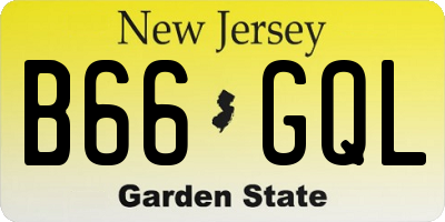 NJ license plate B66GQL