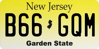 NJ license plate B66GQM