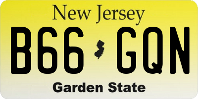NJ license plate B66GQN