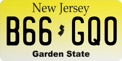 NJ license plate B66GQO