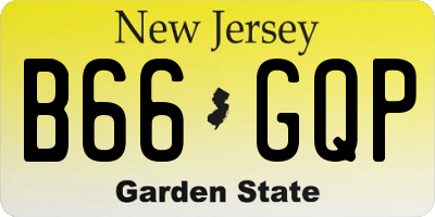 NJ license plate B66GQP
