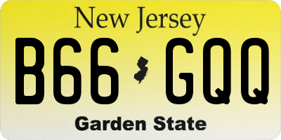 NJ license plate B66GQQ