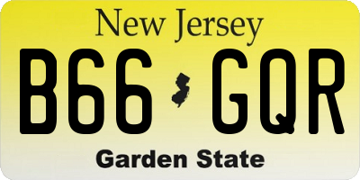 NJ license plate B66GQR