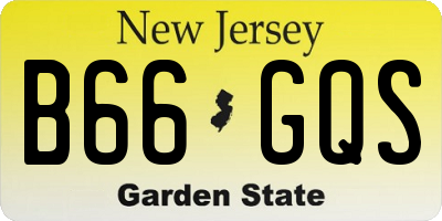 NJ license plate B66GQS