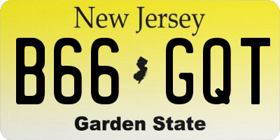 NJ license plate B66GQT