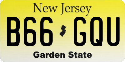 NJ license plate B66GQU