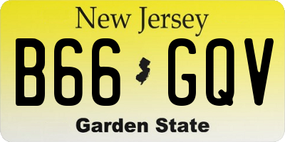 NJ license plate B66GQV