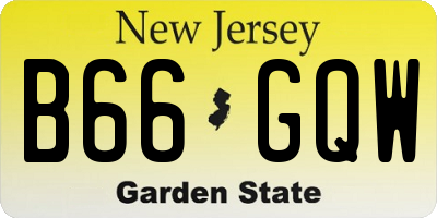 NJ license plate B66GQW