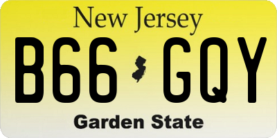 NJ license plate B66GQY