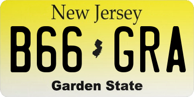 NJ license plate B66GRA