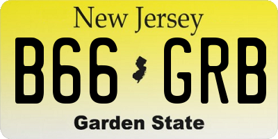 NJ license plate B66GRB