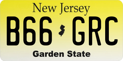 NJ license plate B66GRC