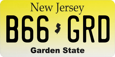 NJ license plate B66GRD