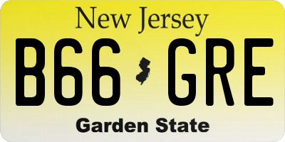NJ license plate B66GRE
