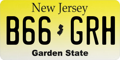 NJ license plate B66GRH