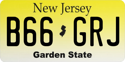 NJ license plate B66GRJ