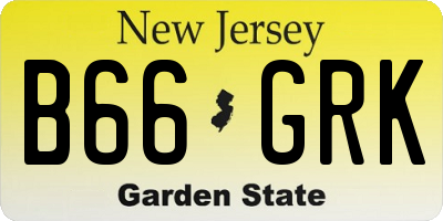 NJ license plate B66GRK