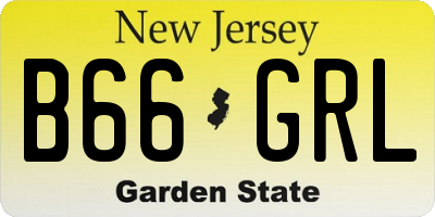 NJ license plate B66GRL