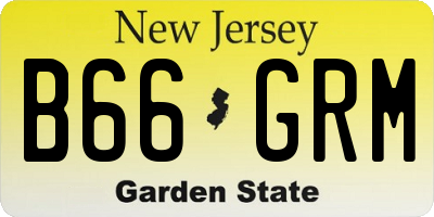 NJ license plate B66GRM