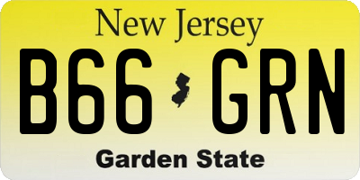 NJ license plate B66GRN