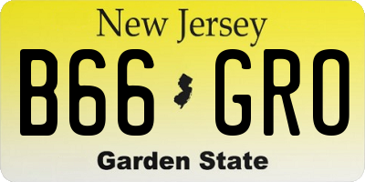 NJ license plate B66GRO
