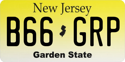 NJ license plate B66GRP
