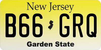 NJ license plate B66GRQ