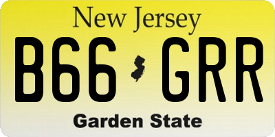 NJ license plate B66GRR