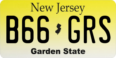NJ license plate B66GRS