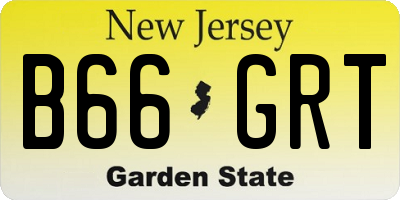 NJ license plate B66GRT