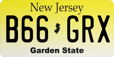 NJ license plate B66GRX