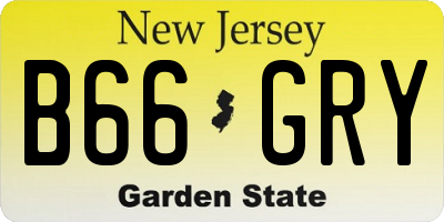 NJ license plate B66GRY