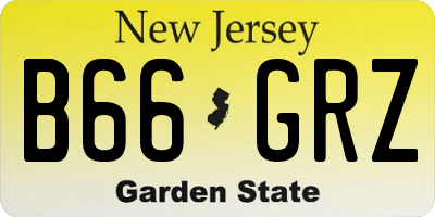 NJ license plate B66GRZ