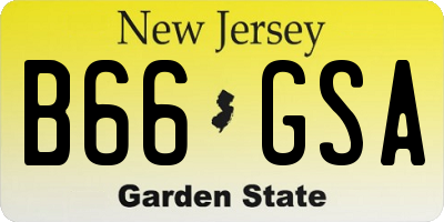 NJ license plate B66GSA
