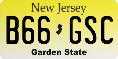 NJ license plate B66GSC