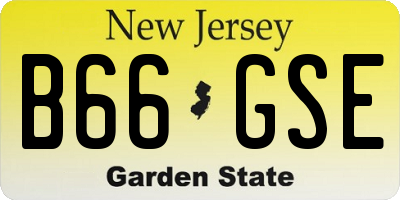 NJ license plate B66GSE