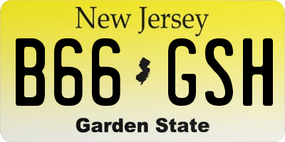 NJ license plate B66GSH
