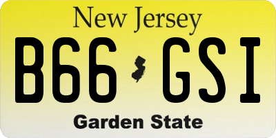 NJ license plate B66GSI