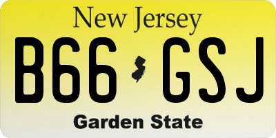 NJ license plate B66GSJ