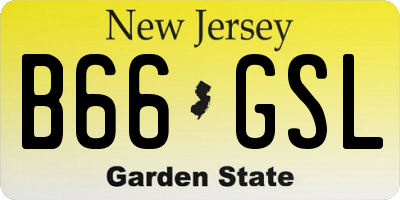NJ license plate B66GSL