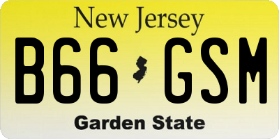 NJ license plate B66GSM