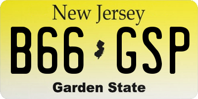 NJ license plate B66GSP