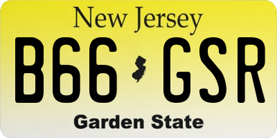 NJ license plate B66GSR