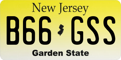 NJ license plate B66GSS