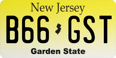 NJ license plate B66GST